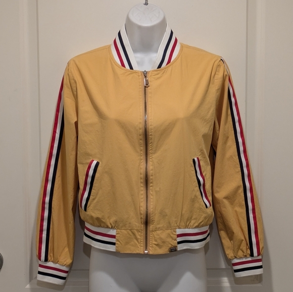 GUC Lizette Collection S Mustard Yellow Lined Jacket with Striped Details - Picture 1 of 5